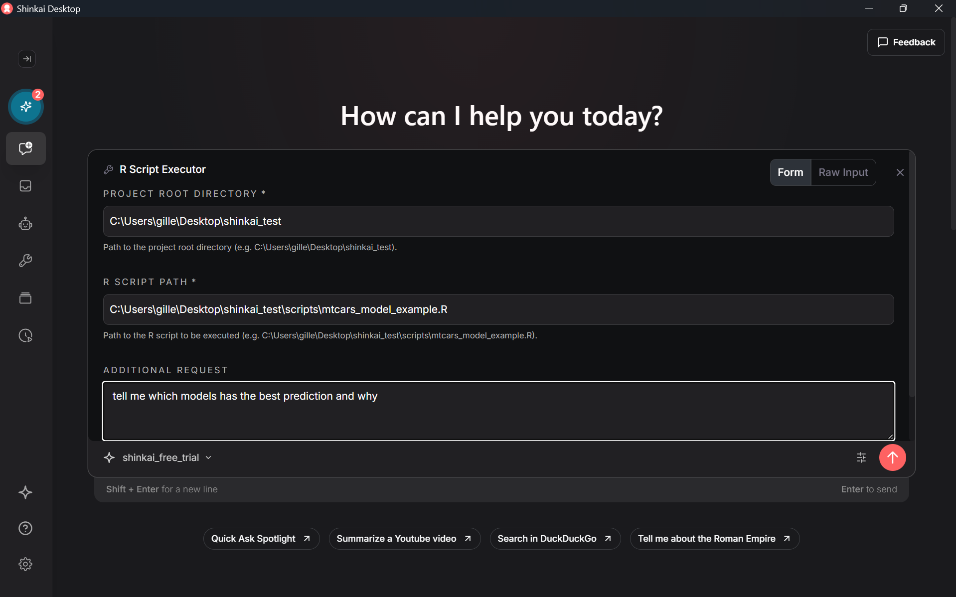 R script executor usage