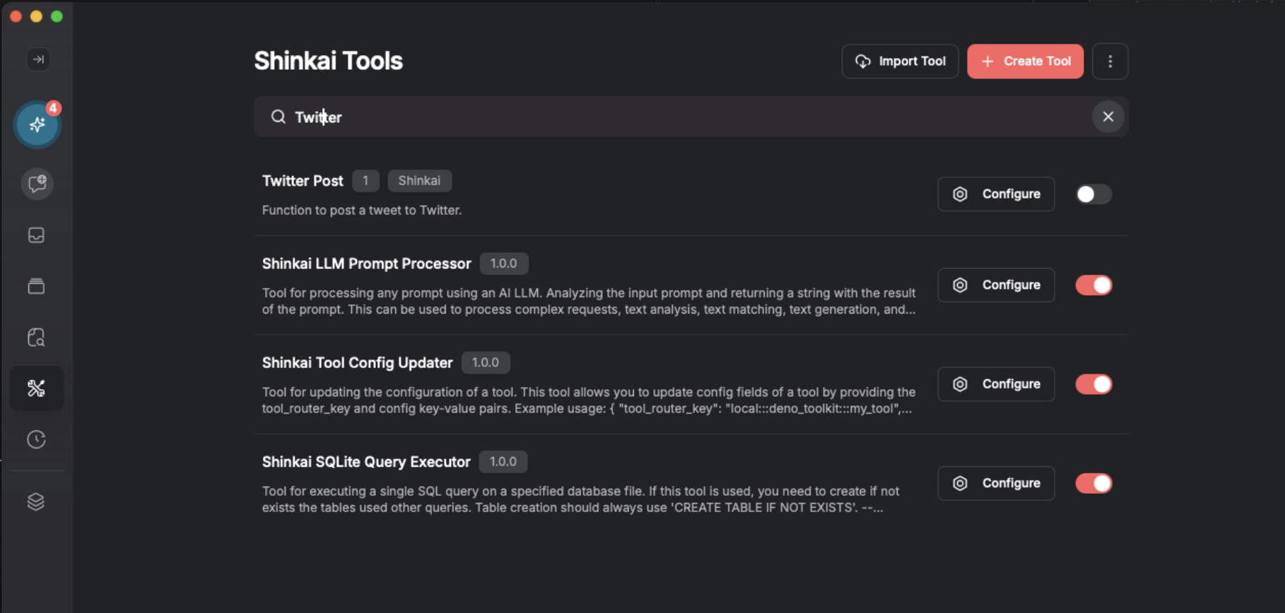 Configure Shinkai Tool